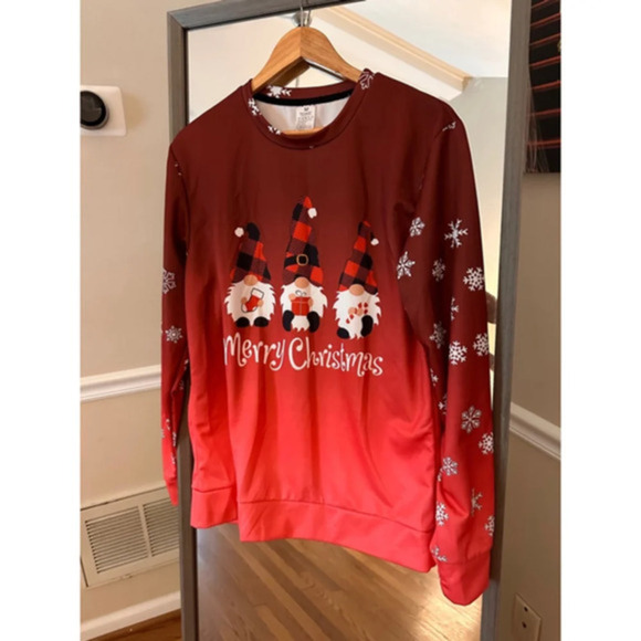Men's Unbranded Christmas Gnome Sweatshirt Size M Red‎ - Picture 1 of 5